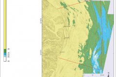 Modelled sea level map 45m below OD (12,00-9000BP)