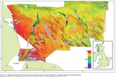 Bathymetry map annotated with feature names