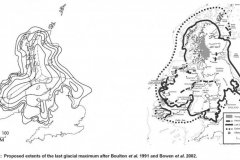 Proposed extents of the last glacial maximum
