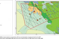 Sea level at 10000bp with vibrocore locations
