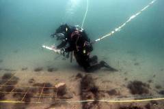 Recording on the Swash Channel wreck site.